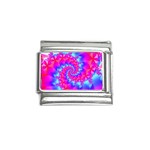 Colorful Pink and Blue Spiral Fractal Italian Charm (9mm)