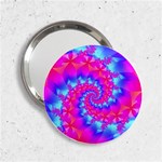 Colorful Pink and Blue Spiral Fractal 2.25  Handbag Mirror