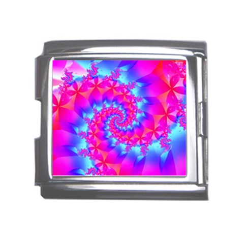 Colorful Pink and Blue Spiral Fractal Mega Link Italian Charm (18mm) from ArtsNow.com Front