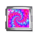 Colorful Pink and Blue Spiral Fractal Mega Link Italian Charm (18mm)