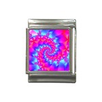 Colorful Pink and Blue Spiral Fractal Italian Charm (13mm)