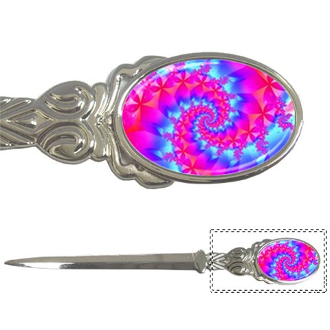 Colorful Pink and Blue Spiral Fractal Letter Opener from ArtsNow.com Front