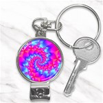 Colorful Pink and Blue Spiral Fractal Nail Clippers Key Chain