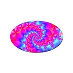 Colorful Pink and Blue Spiral Fractal Sticker (Oval)