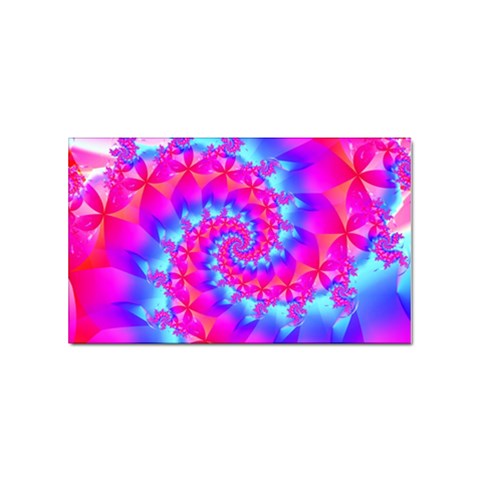 Colorful Pink and Blue Spiral Fractal Sticker (Rectangular) from ArtsNow.com Front