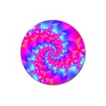 Colorful Pink and Blue Spiral Fractal Magnet 3  (Round)