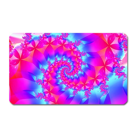 Colorful Pink and Blue Spiral Fractal Magnet (Rectangular) from ArtsNow.com Front