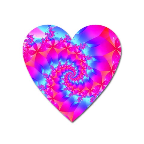 Colorful Pink and Blue Spiral Fractal Magnet (Heart) from ArtsNow.com Front