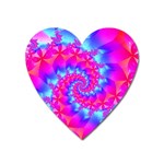 Colorful Pink and Blue Spiral Fractal Magnet (Heart)