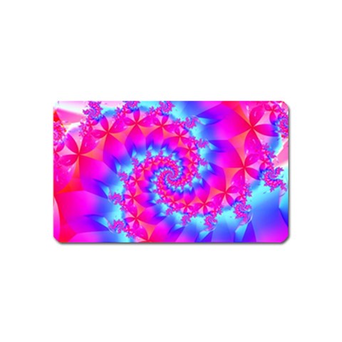 Colorful Pink and Blue Spiral Fractal Magnet (Name Card) from ArtsNow.com Front