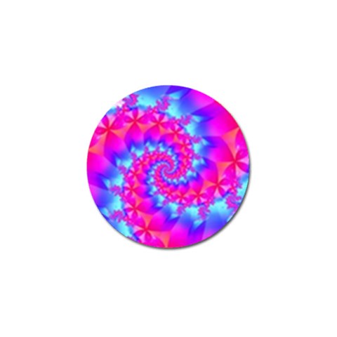 Colorful Pink and Blue Spiral Fractal Golf Ball Marker from ArtsNow.com Front