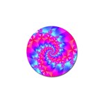 Colorful Pink and Blue Spiral Fractal Golf Ball Marker