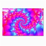 Colorful Pink and Blue Spiral Fractal Postcard 4  x 6 