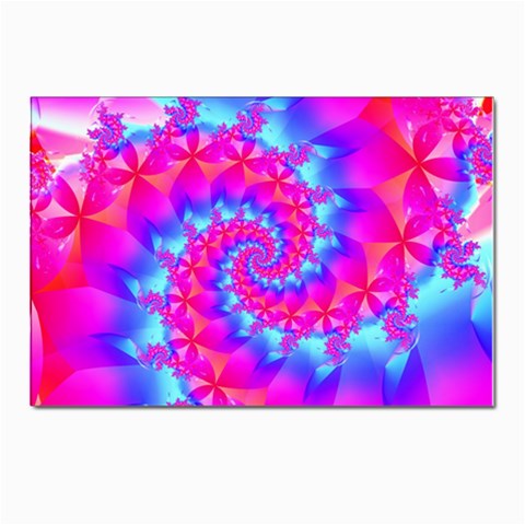 Colorful Pink and Blue Spiral Fractal Postcard 4 x 6  (Pkg of 10) from ArtsNow.com Front