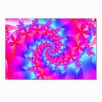 Colorful Pink and Blue Spiral Fractal Postcard 5  x 7 