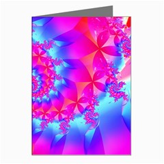 Colorful Pink and Blue Spiral Fractal Greeting Cards (Pkg of 8) from ArtsNow.com Left