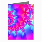 Colorful Pink and Blue Spiral Fractal Greeting Cards (Pkg of 8)