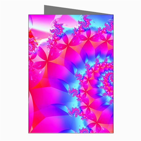 Colorful Pink and Blue Spiral Fractal Greeting Cards (Pkg of 8) from ArtsNow.com Right