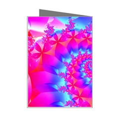 Colorful Pink and Blue Spiral Fractal Mini Greeting Card from ArtsNow.com Right