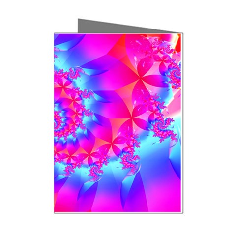 Colorful Pink and Blue Spiral Fractal Mini Greeting Cards (Pkg of 8) from ArtsNow.com Left