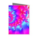 Colorful Pink and Blue Spiral Fractal Mini Greeting Cards (Pkg of 8)