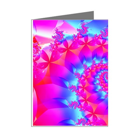 Colorful Pink and Blue Spiral Fractal Mini Greeting Cards (Pkg of 8) from ArtsNow.com Right