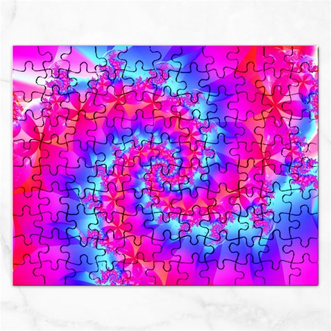 Colorful Pink and Blue Spiral Fractal Jigsaw Puzzle (Rectangular) from ArtsNow.com Front