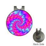 Colorful Pink and Blue Spiral Fractal Golf Ball Marker Hat Clip