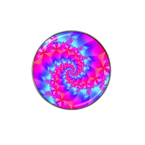 Colorful Pink and Blue Spiral Fractal Hat Clip Ball Marker from ArtsNow.com Front