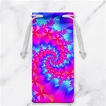 Colorful Pink and Blue Spiral Fractal Jewelry Bag