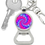 Colorful Pink and Blue Spiral Fractal Bottle Opener Key Chain