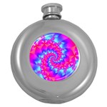 Colorful Pink and Blue Spiral Fractal Hip Flask (5 oz)