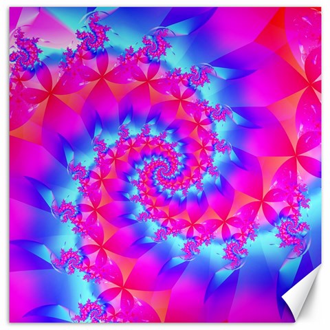 Colorful Pink and Blue Spiral Fractal Canvas 12  x 12  from ArtsNow.com 11.4 x11.56  Canvas - 1