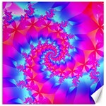 Colorful Pink and Blue Spiral Fractal Canvas 12  x 12 