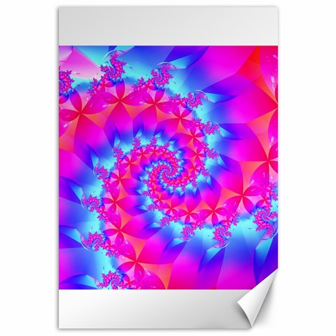 Colorful Pink and Blue Spiral Fractal Canvas 12  x 18  from ArtsNow.com 11.88 x17.36  Canvas - 1