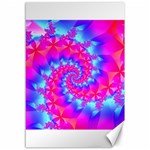 Colorful Pink and Blue Spiral Fractal Canvas 12  x 18 