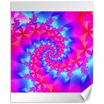 Colorful Pink and Blue Spiral Fractal Canvas 16  x 20 