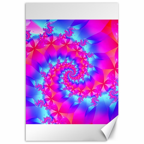 Colorful Pink and Blue Spiral Fractal Canvas 24  x 36  from ArtsNow.com 23.35 x34.74  Canvas - 1