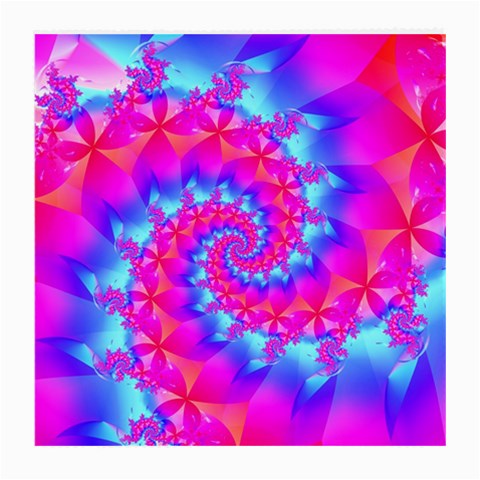 Colorful Pink and Blue Spiral Fractal Medium Glasses Cloth from ArtsNow.com Front