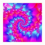 Colorful Pink and Blue Spiral Fractal Medium Glasses Cloth