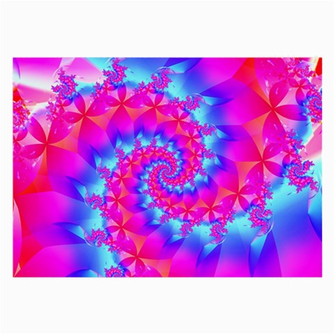 Colorful Pink and Blue Spiral Fractal Large Glasses Cloth from ArtsNow.com Front