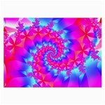 Colorful Pink and Blue Spiral Fractal Large Glasses Cloth