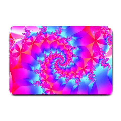 Colorful Pink and Blue Spiral Fractal Small Doormat from ArtsNow.com 24 x16  Door Mat