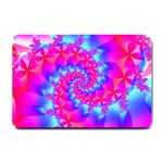 Colorful Pink and Blue Spiral Fractal Small Doormat