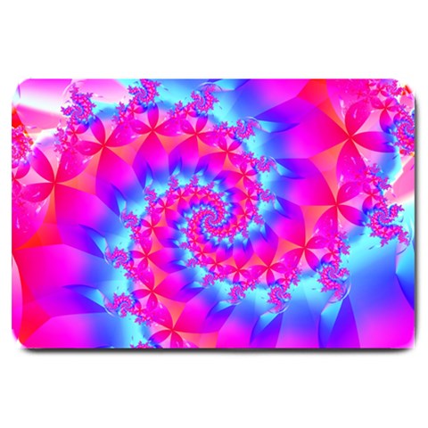 Colorful Pink and Blue Spiral Fractal Large Doormat from ArtsNow.com 30 x20  Door Mat