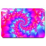 Colorful Pink and Blue Spiral Fractal Large Doormat