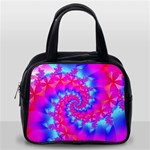 Colorful Pink and Blue Spiral Fractal Classic Handbag (One Side)