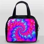 Colorful Pink and Blue Spiral Fractal Classic Handbag (Two Sides)