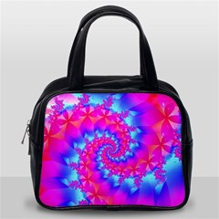 Colorful Pink and Blue Spiral Fractal Classic Handbag (Two Sides) from ArtsNow.com Back