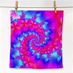 Colorful Pink and Blue Spiral Fractal Face Towel